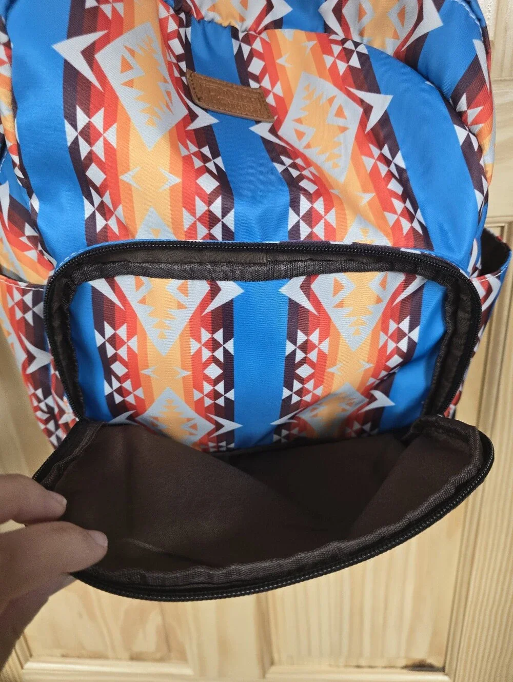Blue & Orange Aztec Print Backpack